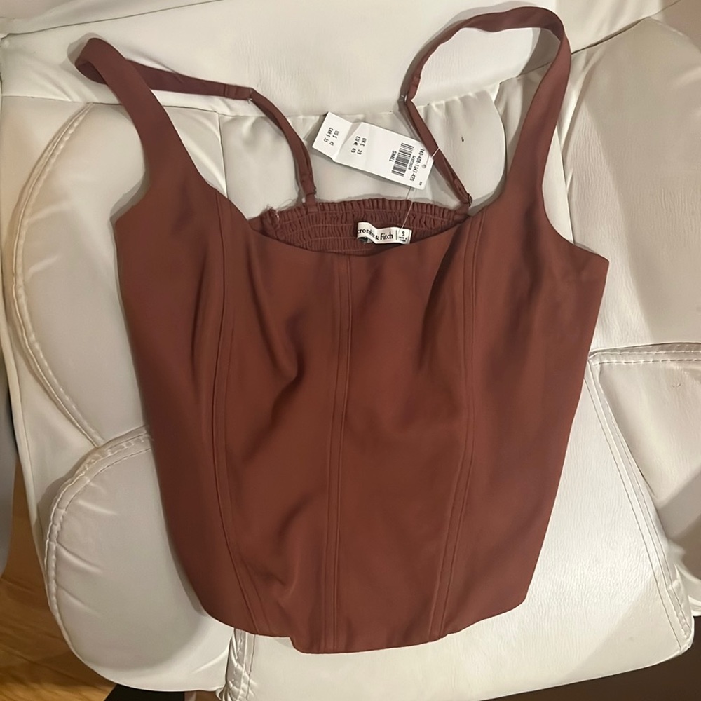 Abercrombie and Fitch rustic brown color crop top.